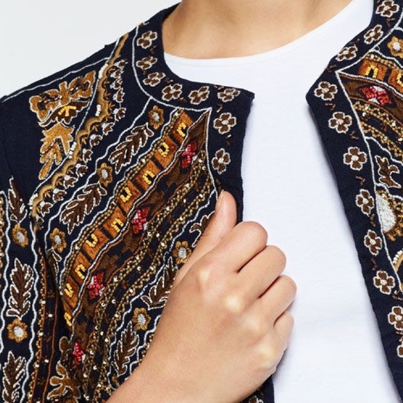 Zara Beaded Embroidered Jacket - Picture 4 of 13